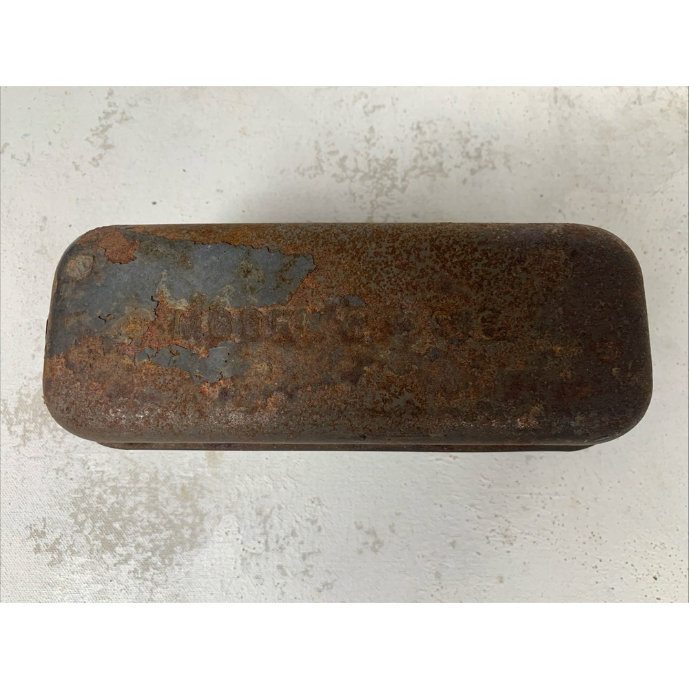 WWI Haines The Shoe Wizard Model of 1916 York PA Galvanized Metal Bacon Tin